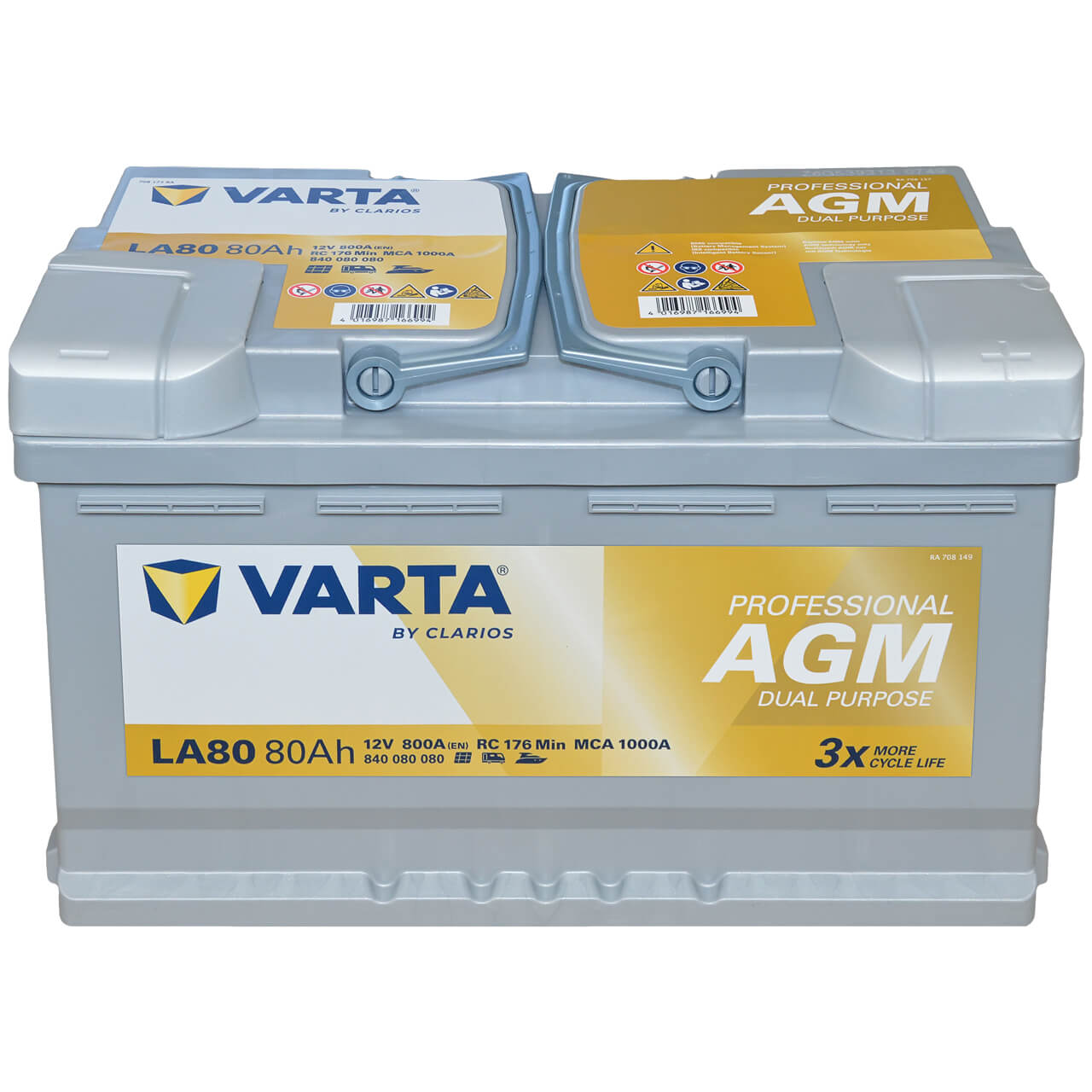 Varta LA80 Professional AGM 12V 80Ah 800A/EN Starter- und Versorgerbatterie