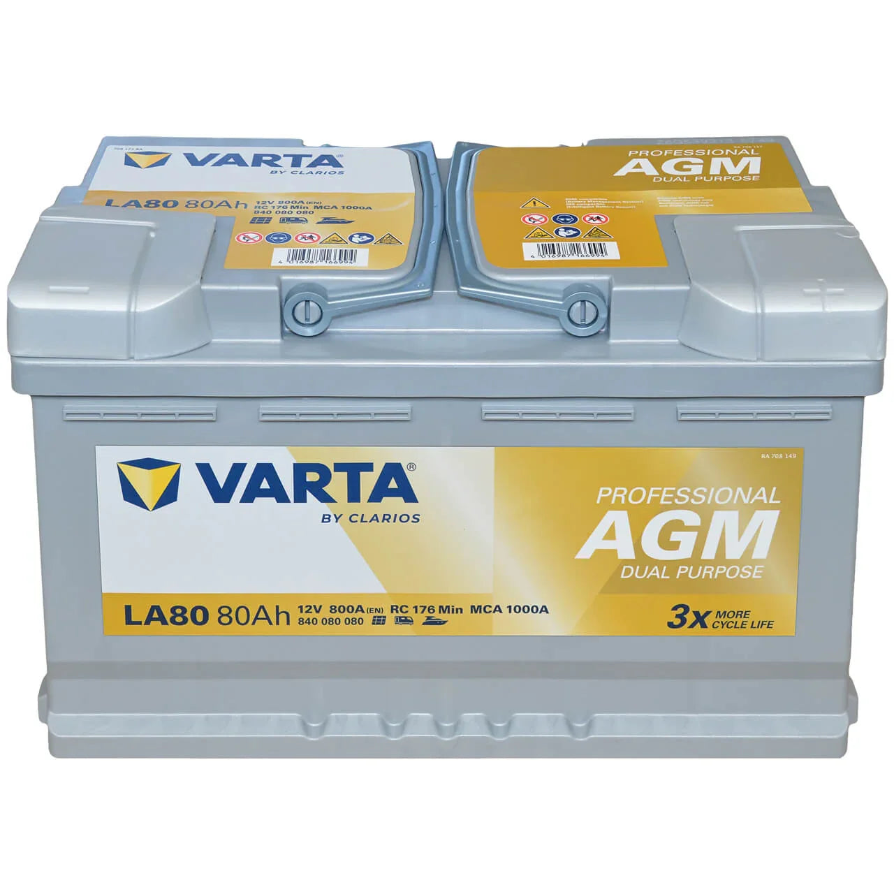 Varta LA80 Professional AGM 12V 80Ah 800A/EN Starter- und Versorgerbatterie