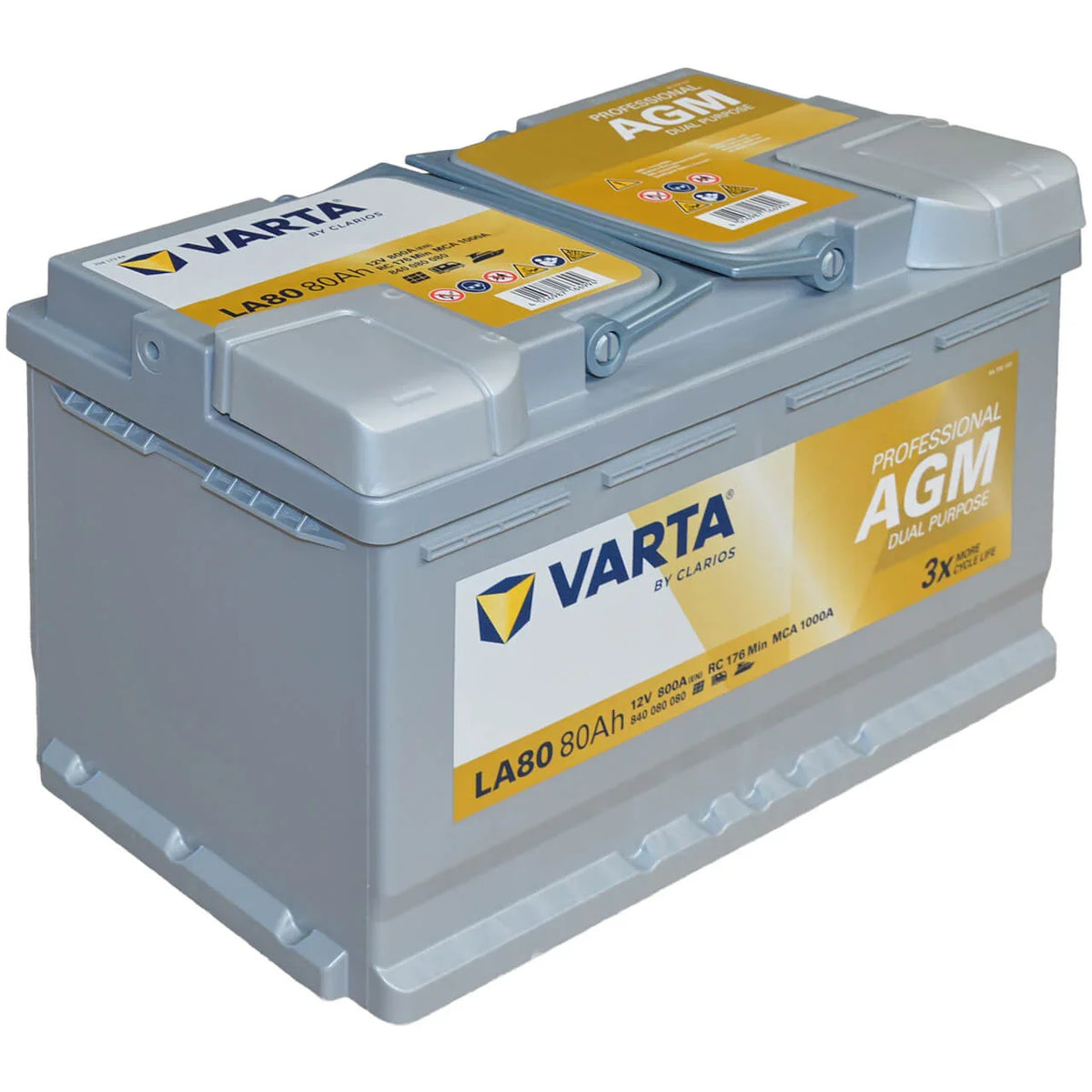 Varta LA80 Professional AGM 12V 80Ah 800A/EN Starter- und Versorgerbatterie