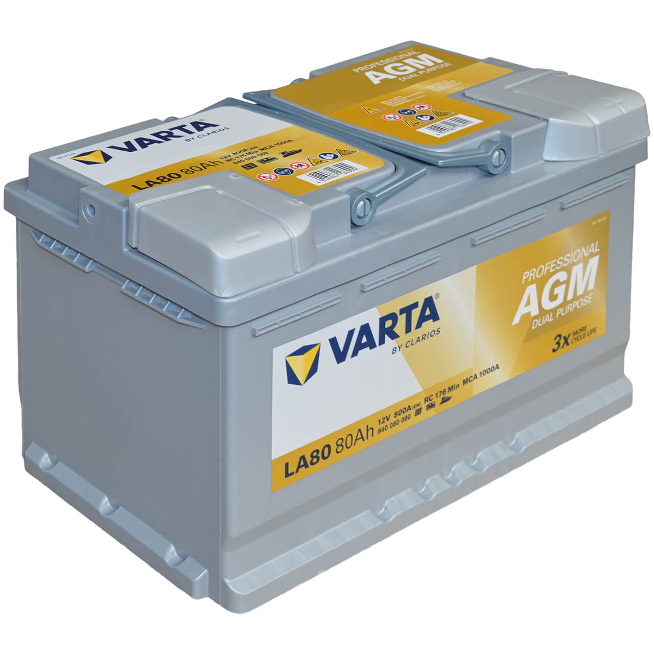 Varta LA80 Professional AGM 12V 80Ah 800A/EN Starter- und Versorgerbatterie