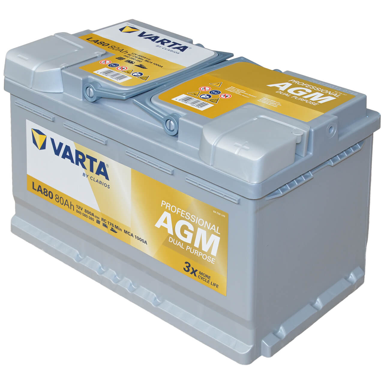 Varta LA80 Professional AGM 12V 80Ah 800A/EN Starter- und Versorgerbatterie