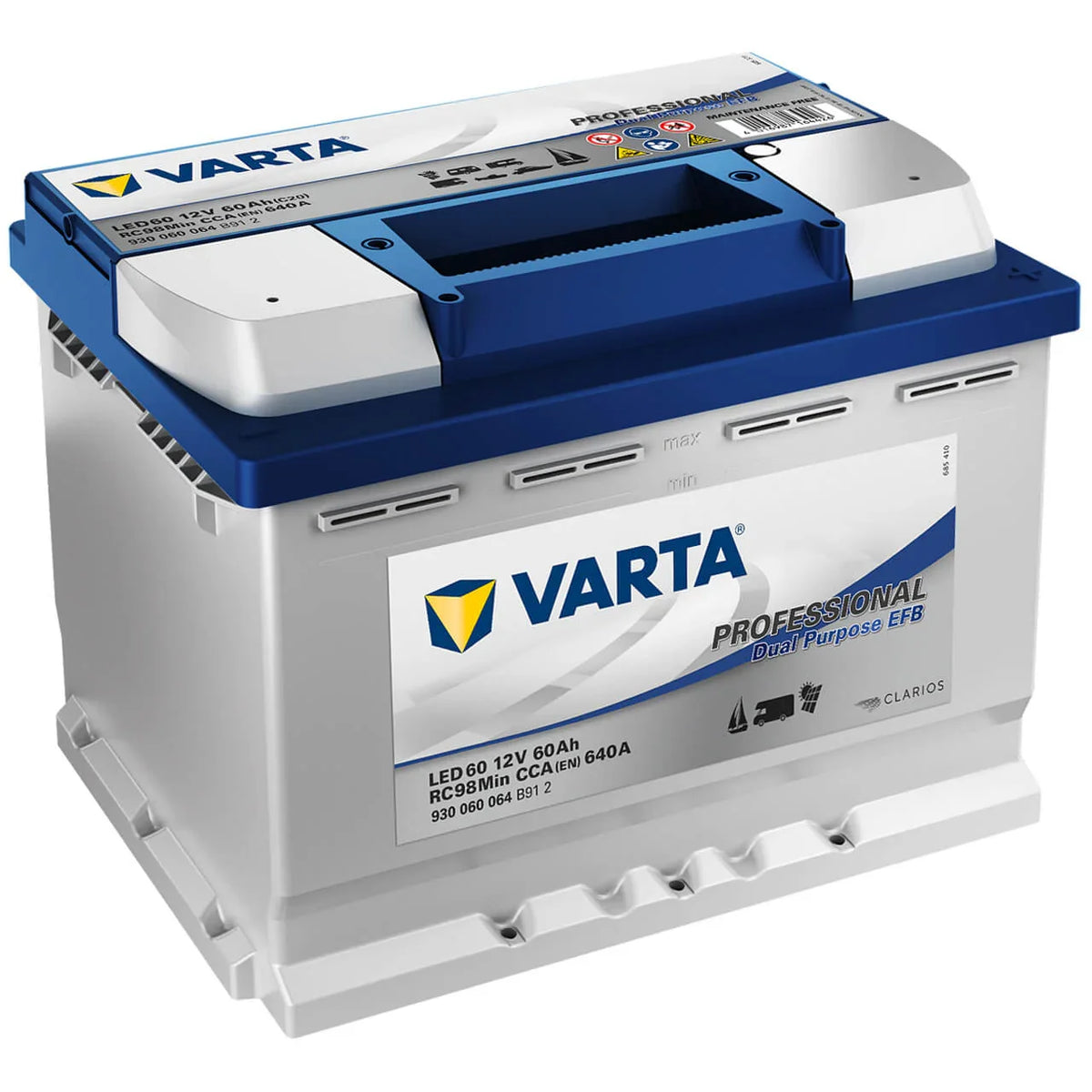 Varta LED60 Professional Dual Purpose EFB 12V 60Ah 640A/EN Starter- und Versorgerbatterie