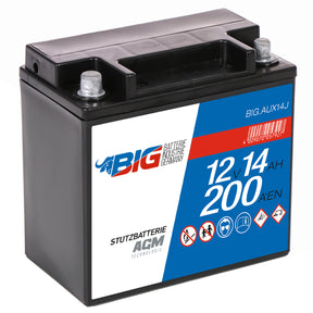 BIG AUX14-J Premium Stützbatterie AGM 12V 14Ah 200A/EN