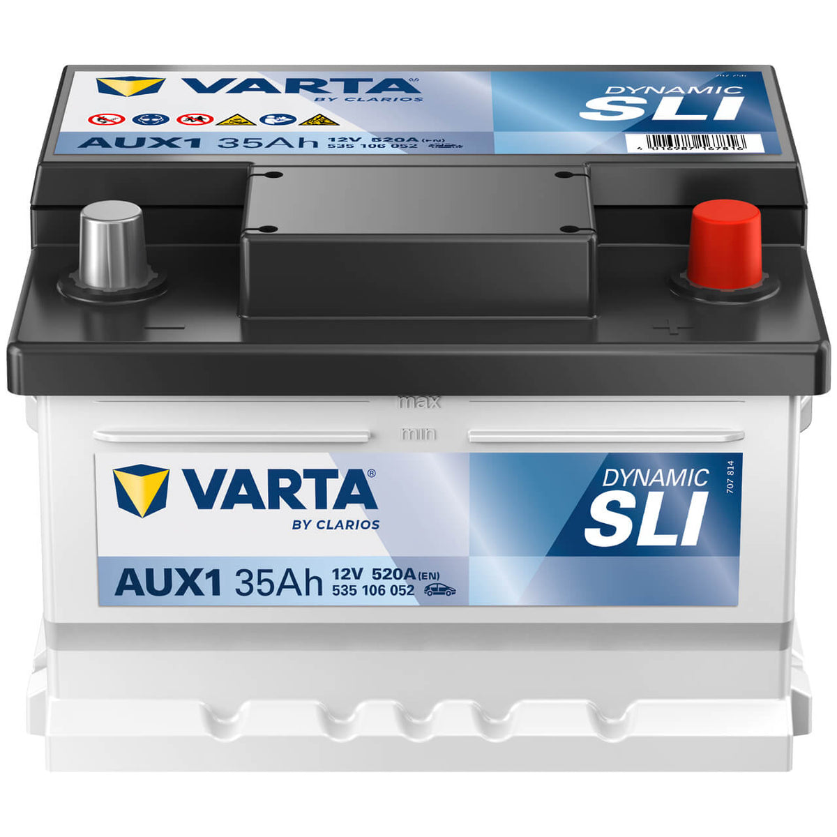 Backup und Stützbatterie Varta Dynamic SLI Auxiliary AUX1 12V 35Ah Front