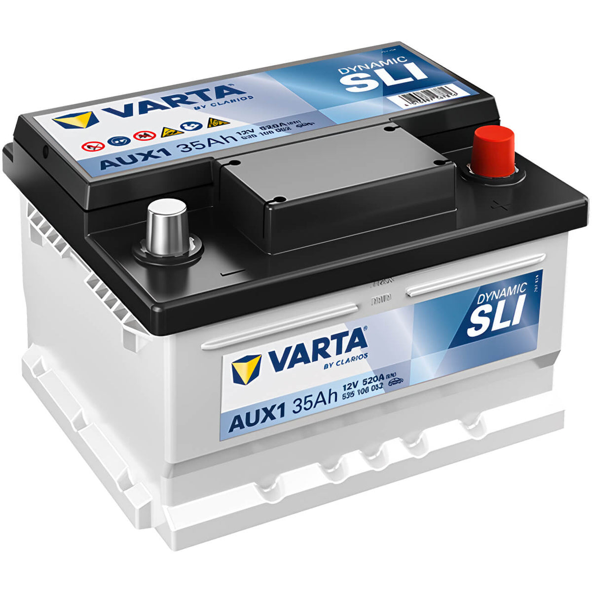 Backup und Stützbatterie Varta Dynamic SLI Auxiliary AUX1 12V 35Ah Seite links