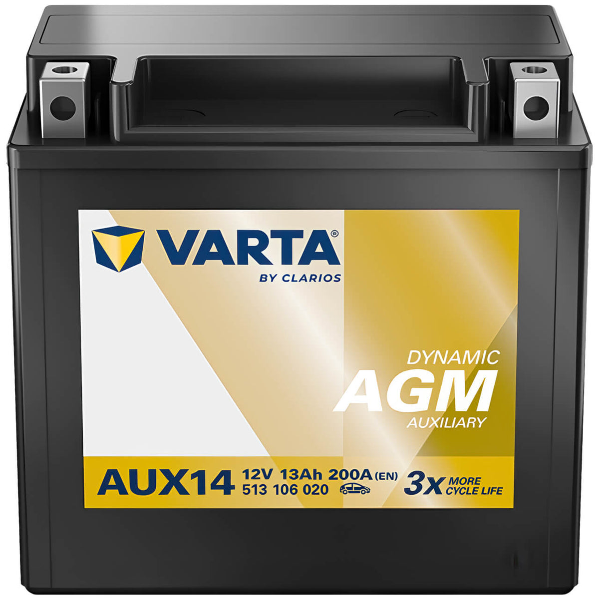Backup und Stützbatterie Varta Silver Dynamic Auxiliary AGM AUX14 12V 13Ah 513106020G412 Front