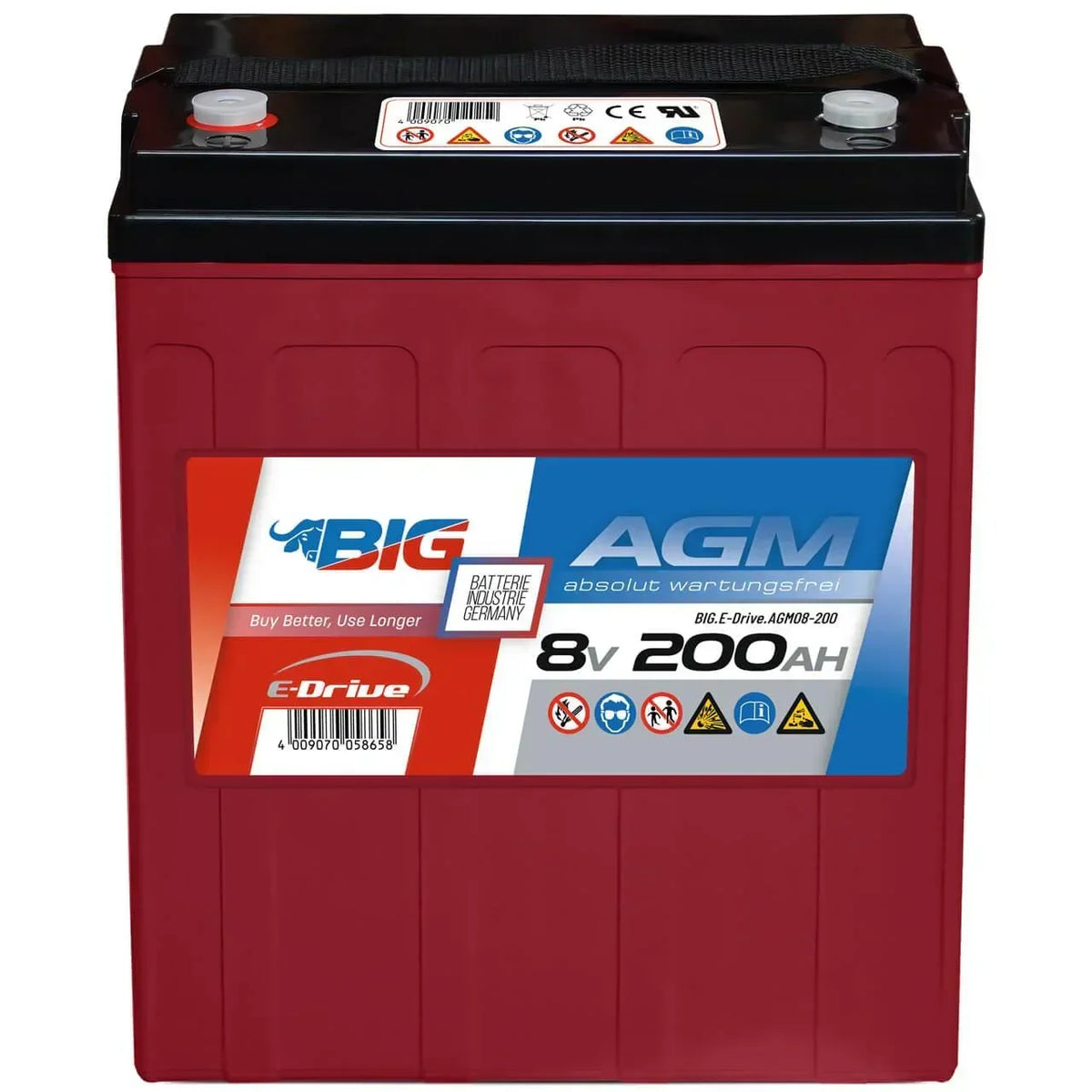 BIG E-Drive AGM 8V 200Ah Traktionsbatterie