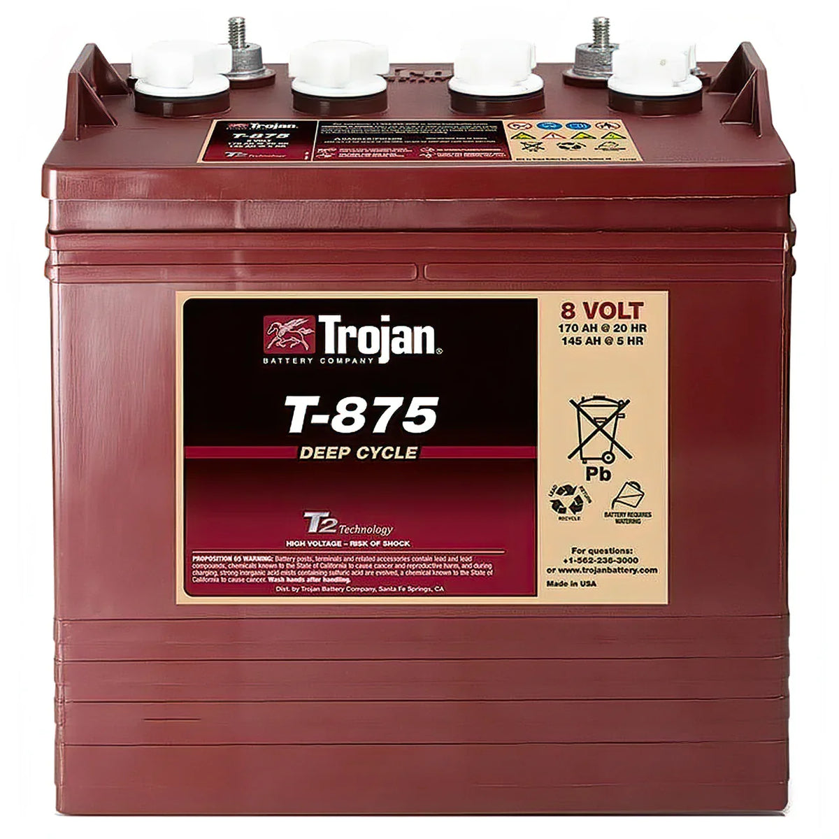 Trojan T-875 8V 170Ah Traktionsbatterie