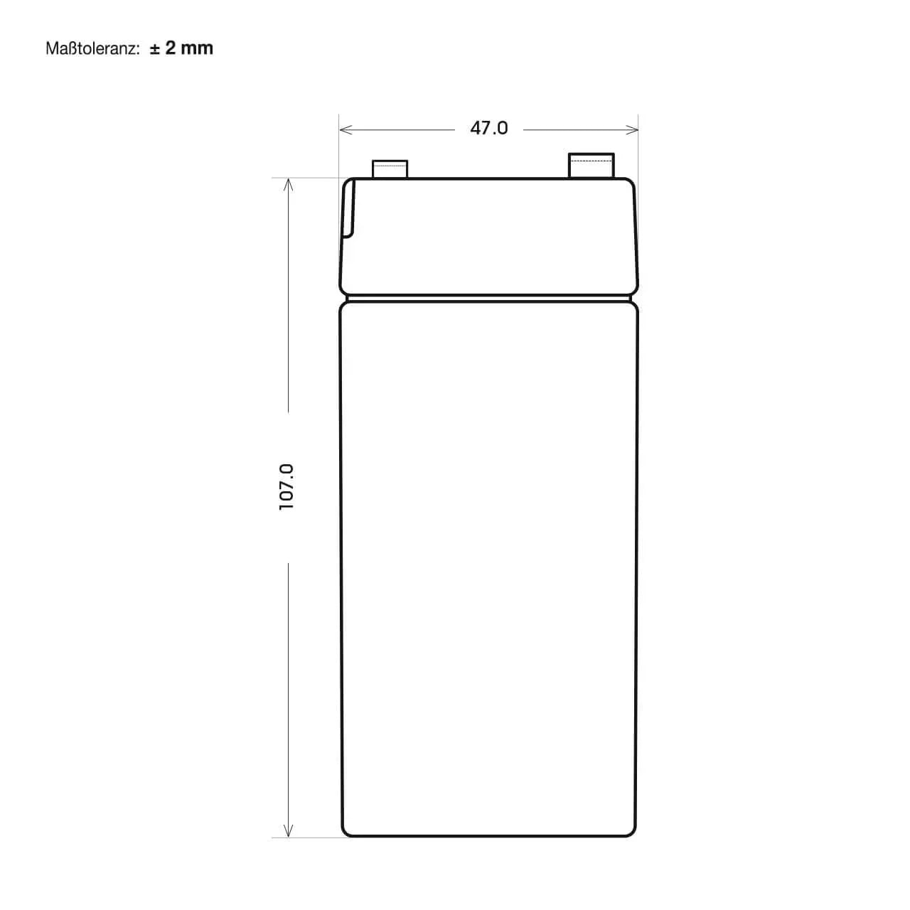 Versorgerbatterie BLUEMAX Fishermans Energy AGM 6V 4,5Ah technische Zeichnung Seite