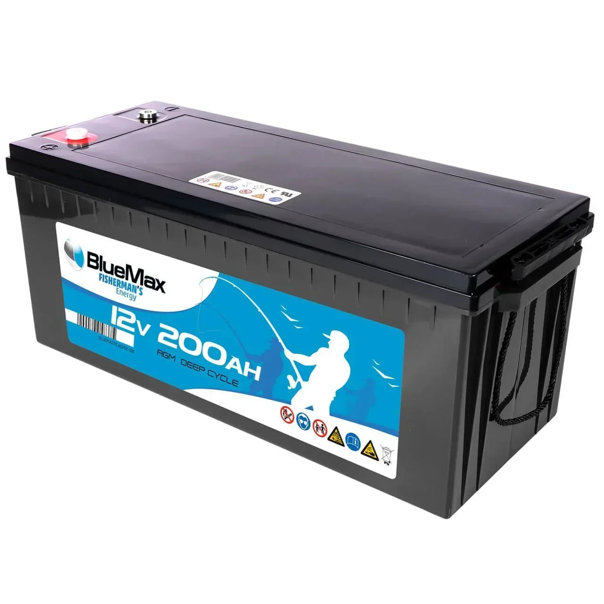 Versorgerbatterie BLUEMAX Fishermans Energy AGM 12V 200Ah Seite rechts