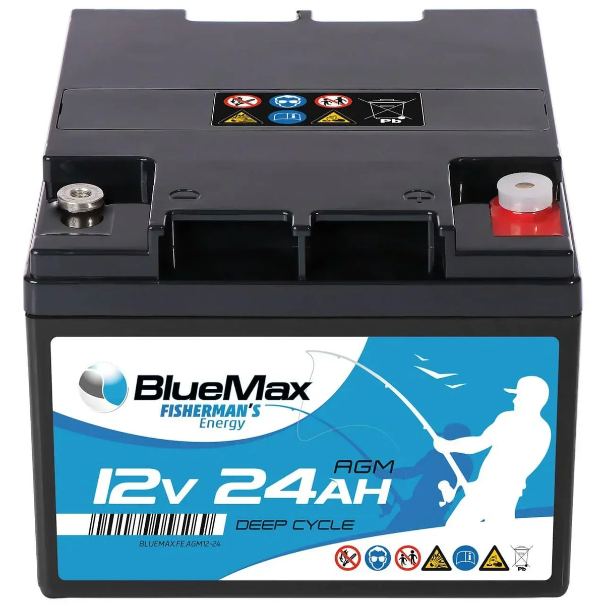 Versorgerbatterie BLUEMAX Fishermans Energy AGM 12V 24Ah Front