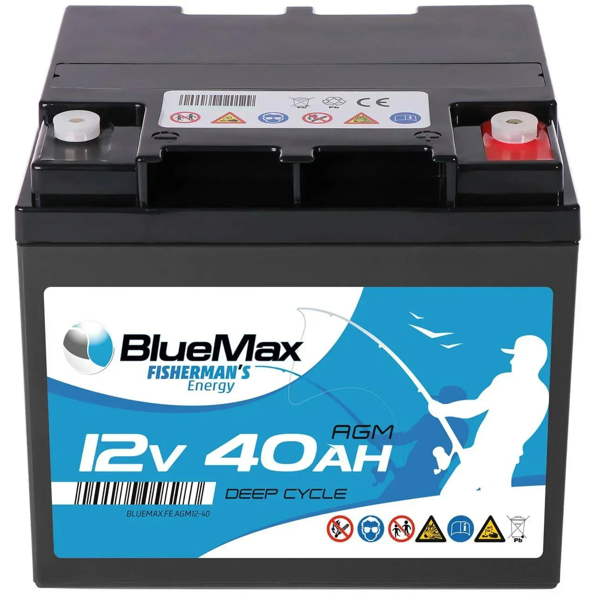 Versorgerbatterie BLUEMAX Fishermans Energy AGM 12V 40Ah Front