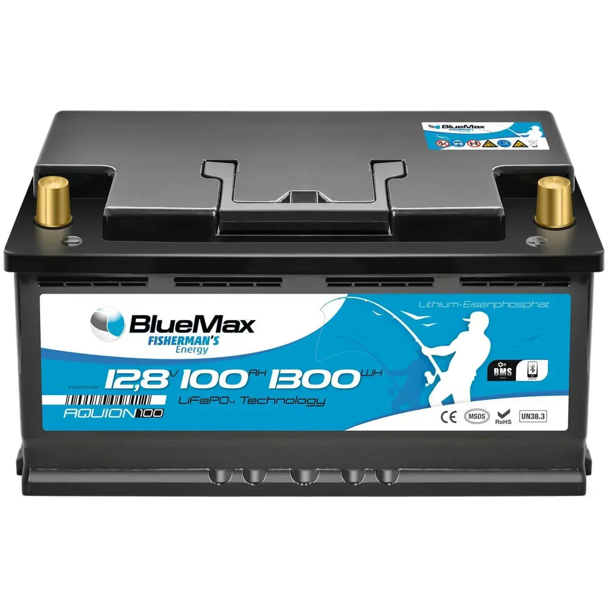 Versorgerbatterie BLUEMAX Fishermans Energy LiFePo4 Lithium 12V 100Ah Front