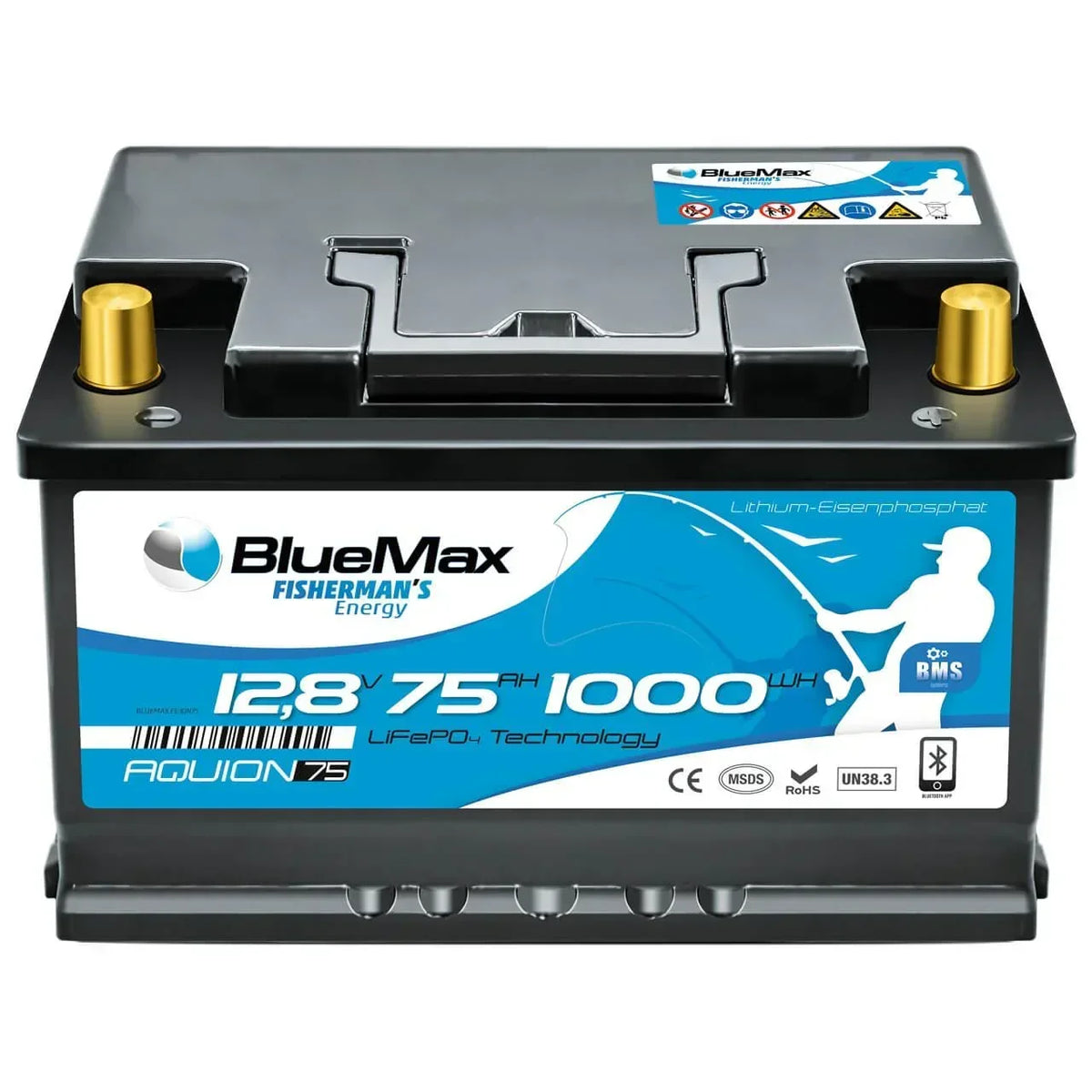 Versorgerbatterie BLUEMAX Fishermans Energy LiFePo4 Lithium 12V 75Ah Front