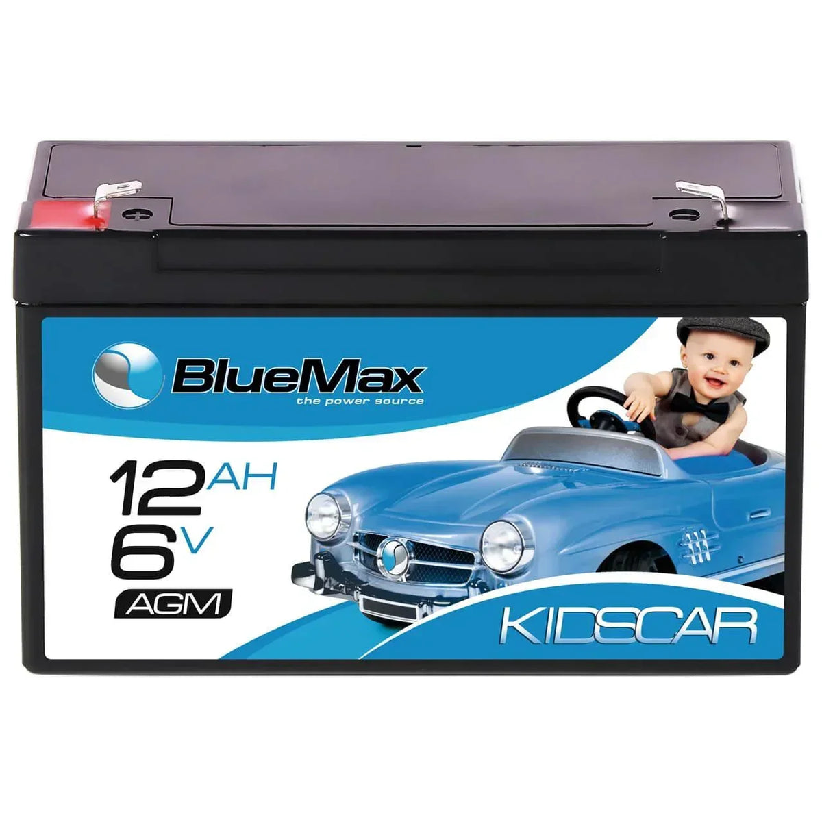 Kinder Elektrofahrzeug Batterie BLUEMAX KidsCar AGM 6V 12Ah Front
