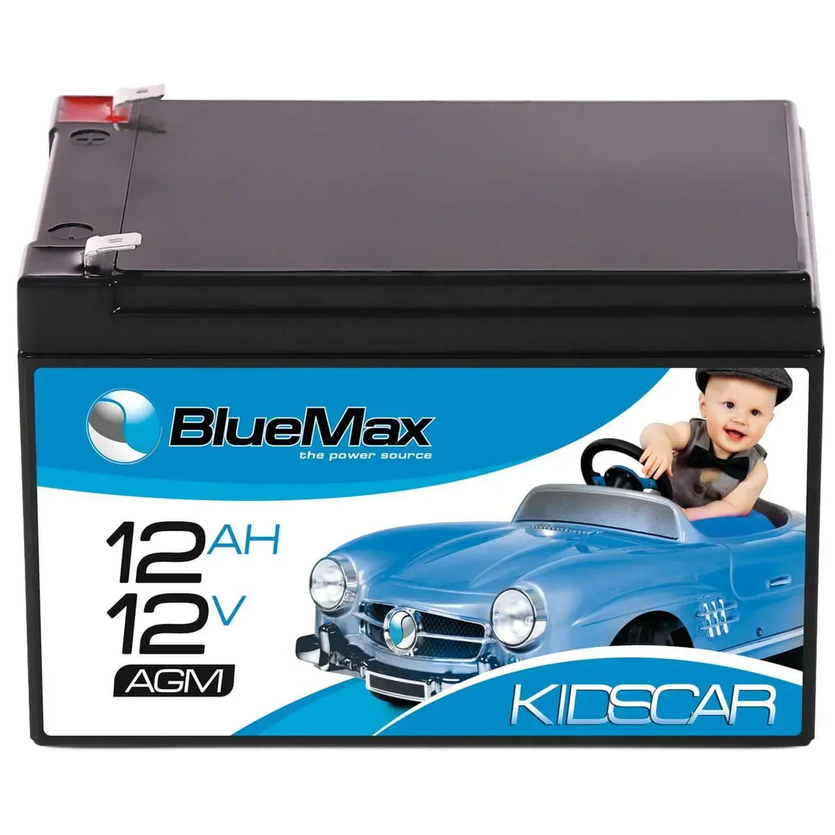 Kinder Elektrofahrzeug Batterie BLUEMAX KidsCar AGM 12V 12Ah Front