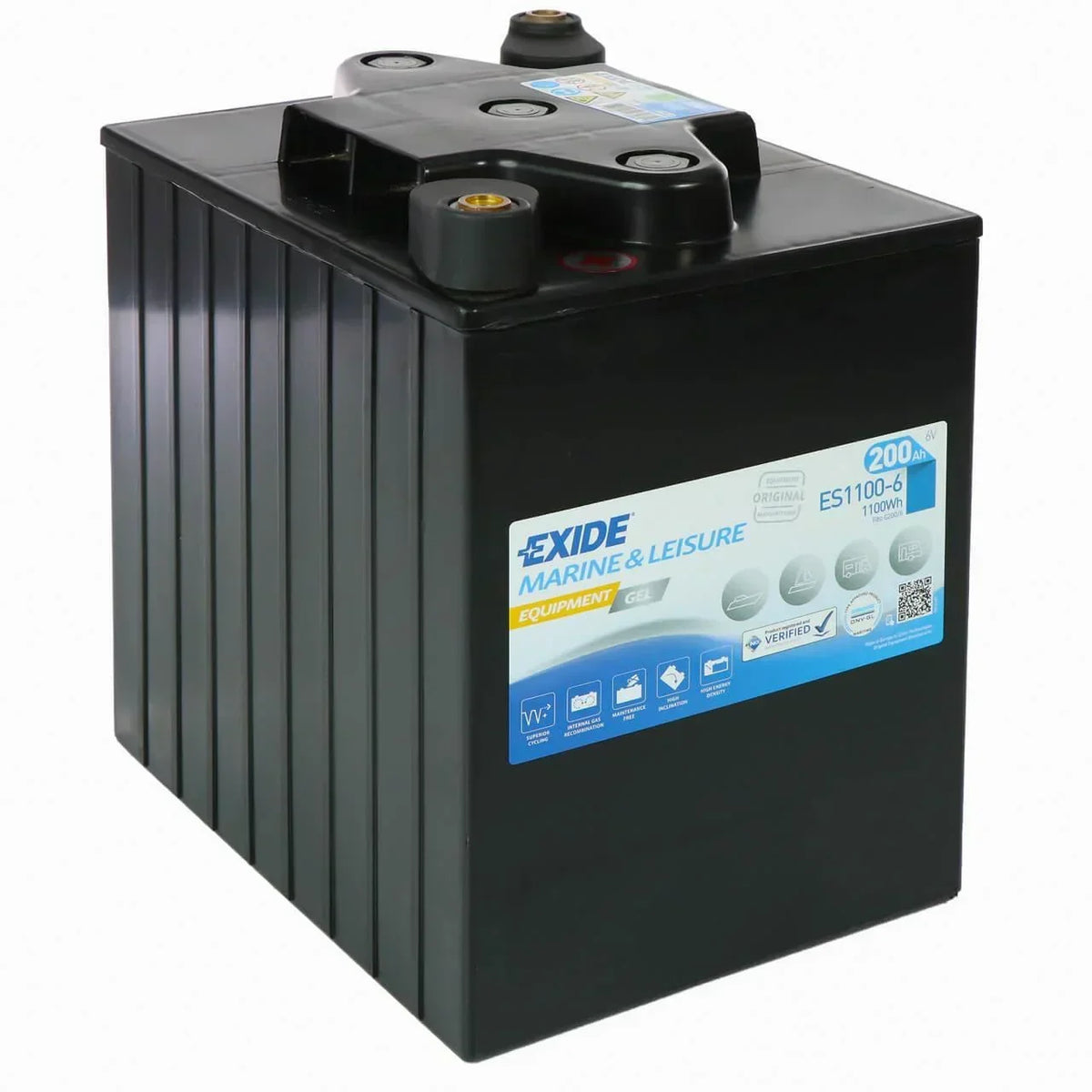 Versorgerbatterie Exide Marine & Leisure Equipment GEL ES1100-6 6V 200Ah Seite links