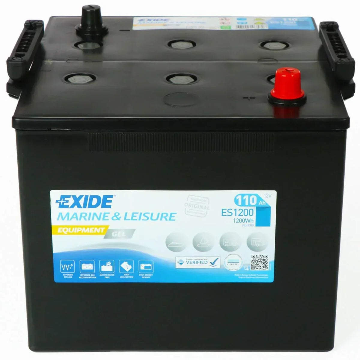 Versorgerbatterie Exide Marine & Leisure Equipment GEL ES1200 12V 110Ah Front
