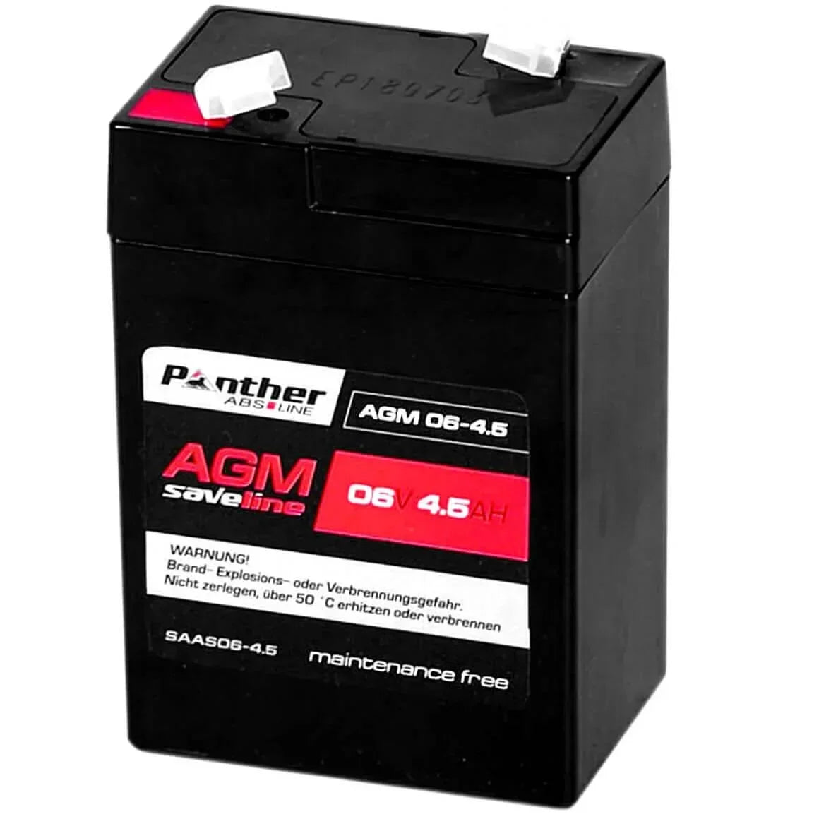 USV Batterie Panther saveline AGM 6V 4,5Ah Seite rechts