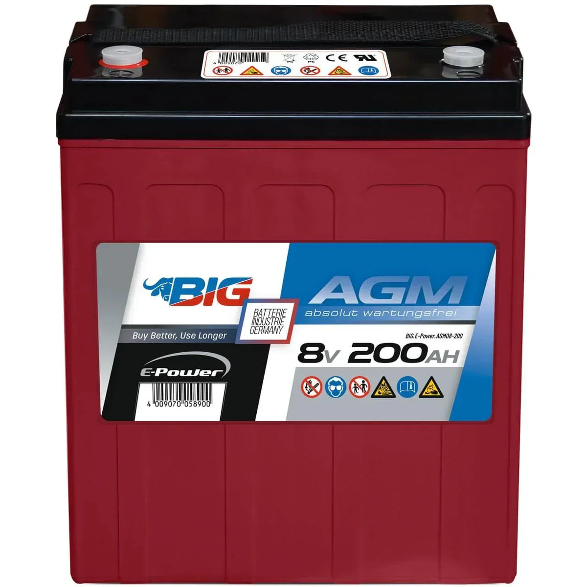 BIG E-Power AGM 8V 200Ah Versorgerbatterie