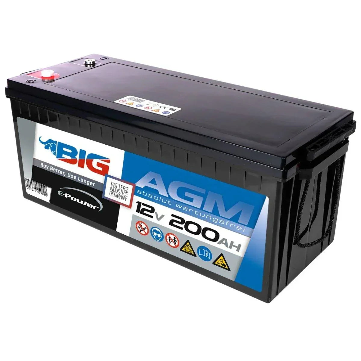 BIG E-Power AGM 12V 200Ah Versorgerbatterie
