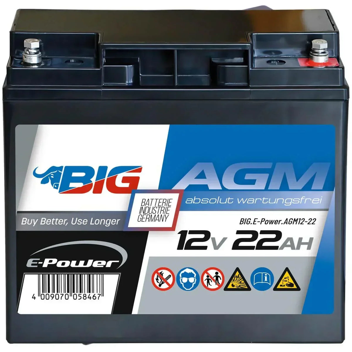 BIG E-Power AGM 12V 22Ah Versorgerbatterie