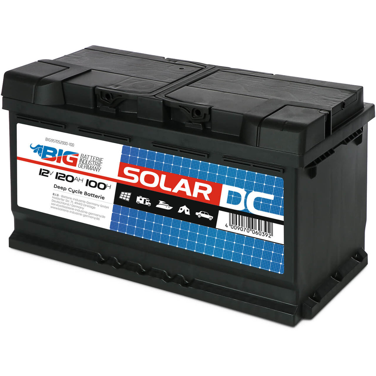 BIG Professional Solar DC 95752 12V 120Ah C100 Versorgerbatterie