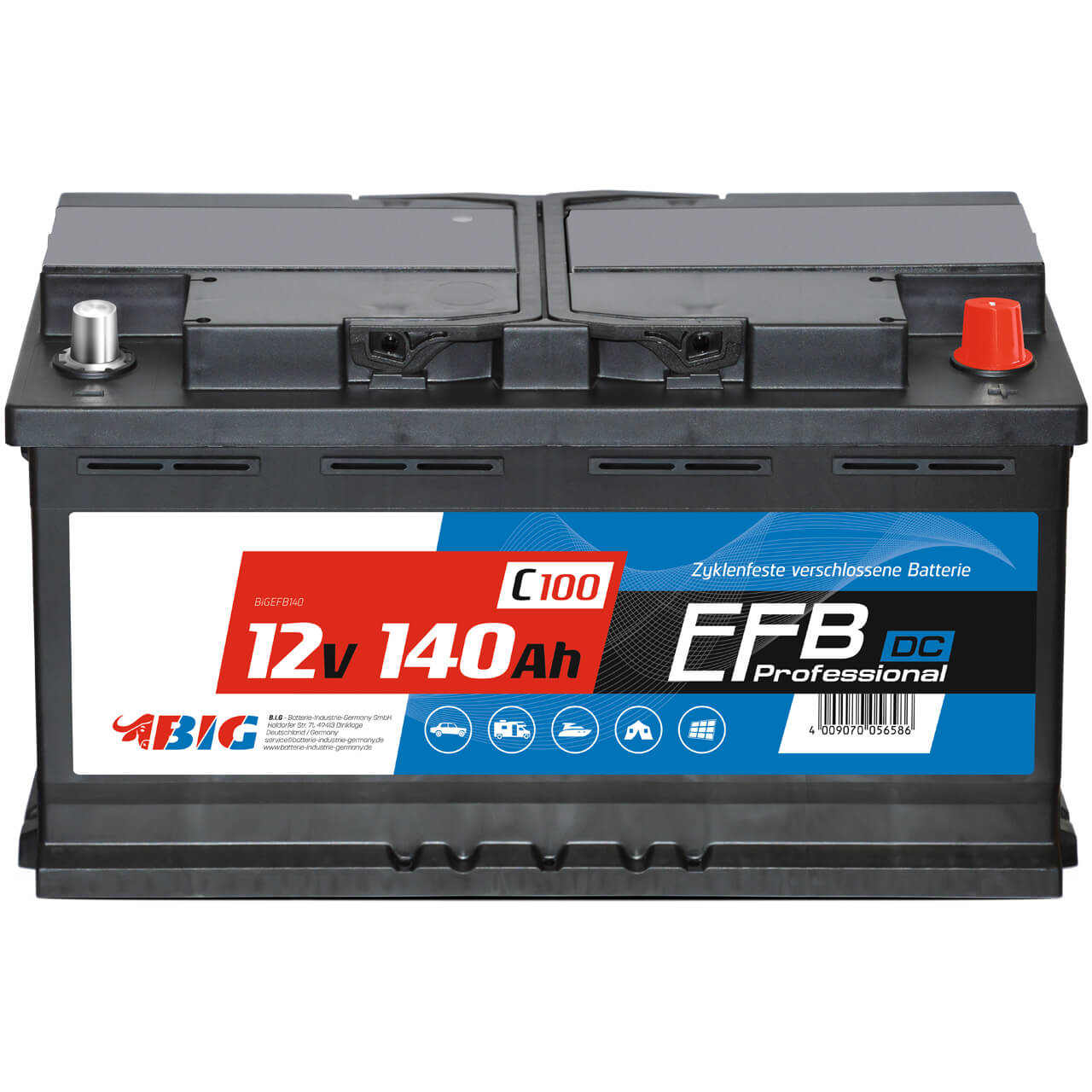 BIG Professional Solar DC EFB 12V 140Ah C100 Versorgerbatterie