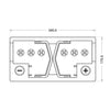 Versorgerbatterie Panther AGM 12V 105Ah technische Zeichnung oben