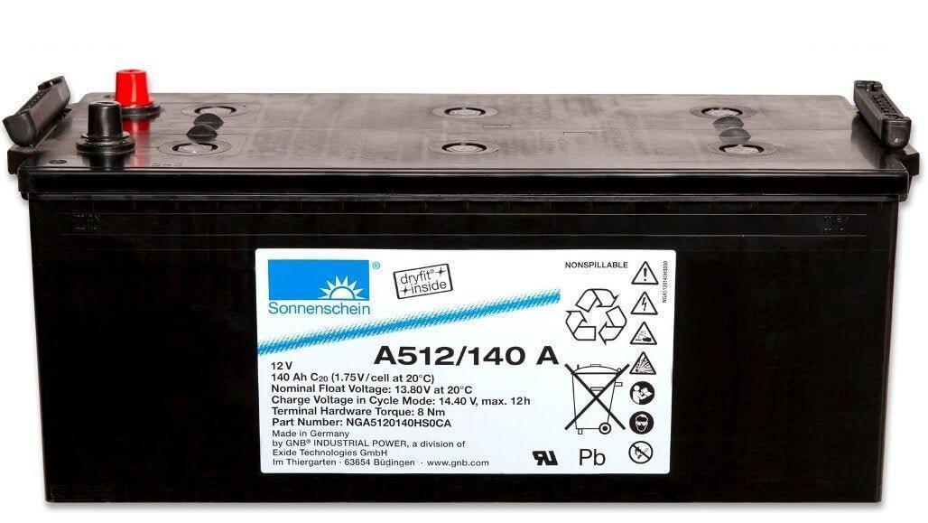 Versorgerbatterie Sonnenschein Dryfit GEL A512-140A GEL 12V 140Ah Front