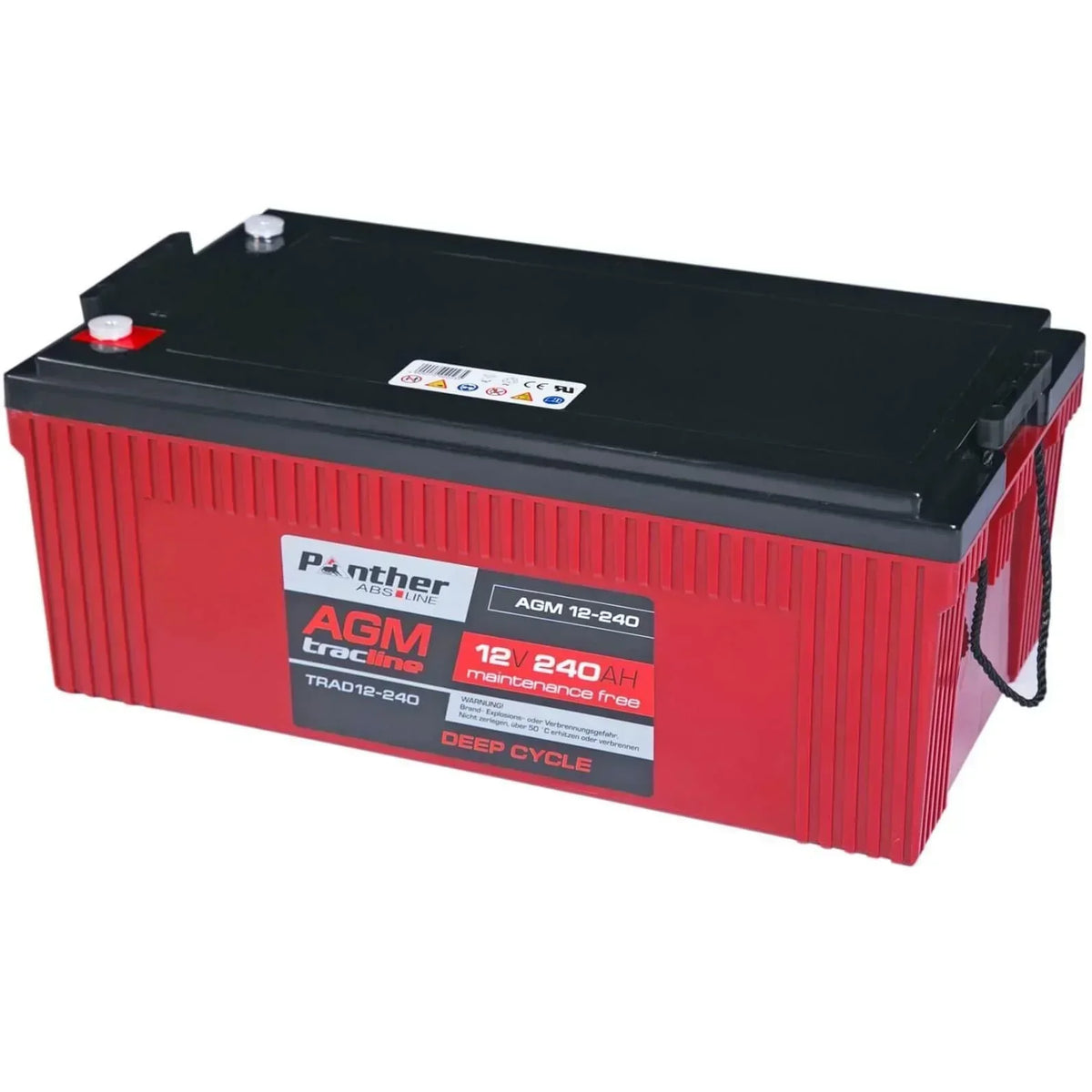Traktionsbatterie Panther Tracline AGM 12V 240Ah Seite rechts