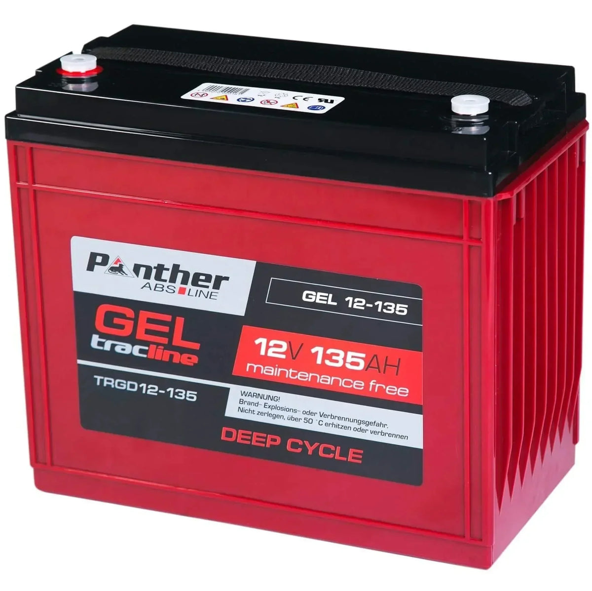 Traktionsbatterie Panther Tracline GEL 12V 135Ah Seite rechts