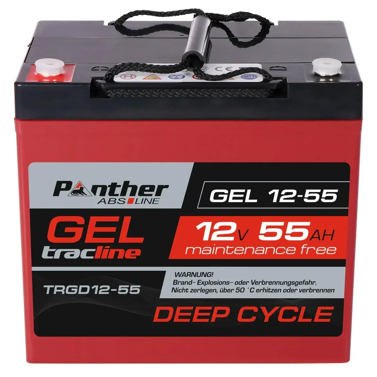 Versorger- und Traktionsbatterie Panther tracline TRGD12-55 DC GEL 12V 55Ah Front