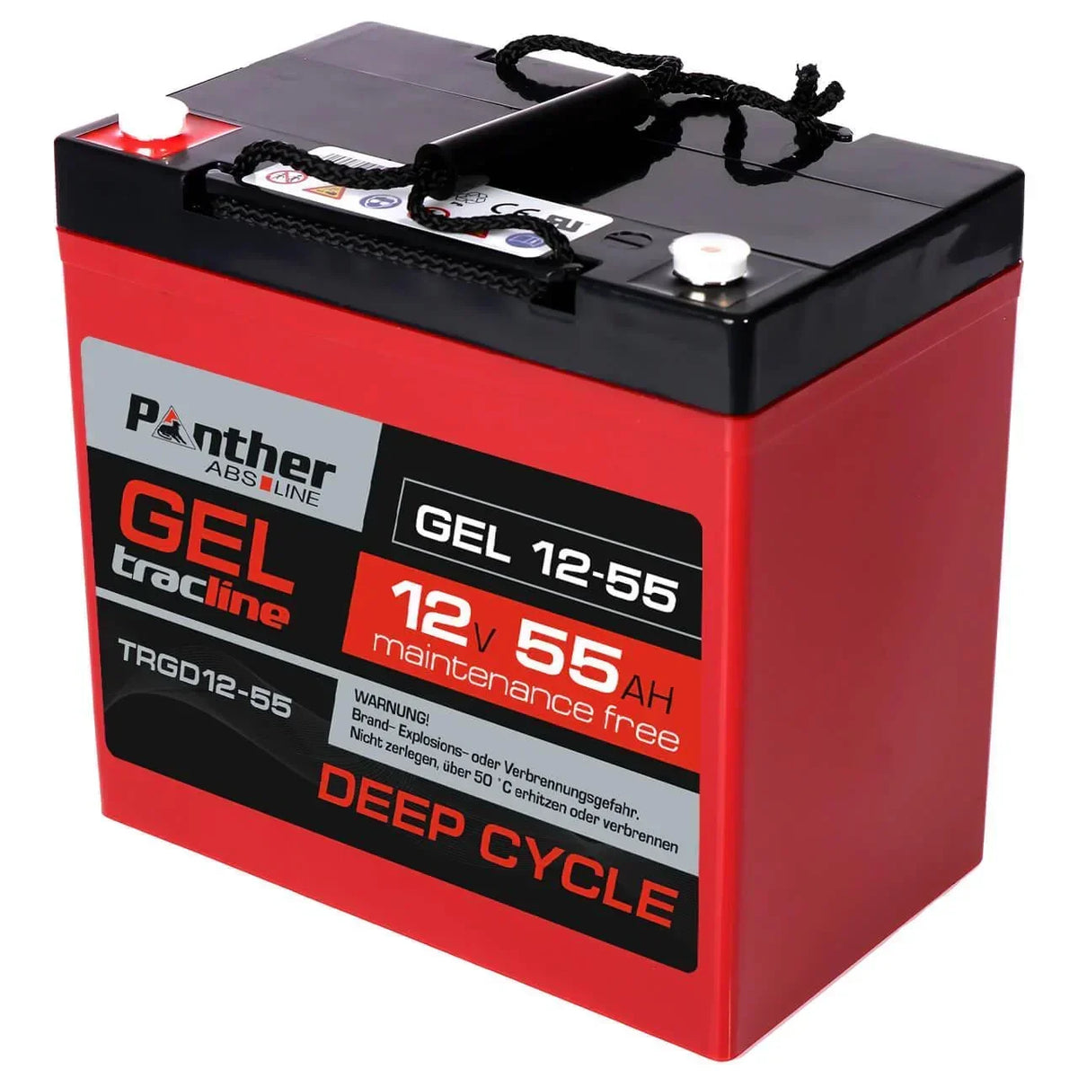 Versorger- und Traktionsbatterie Panther tracline TRGD12-55 DC GEL 12V 55Ah Seite rechts
