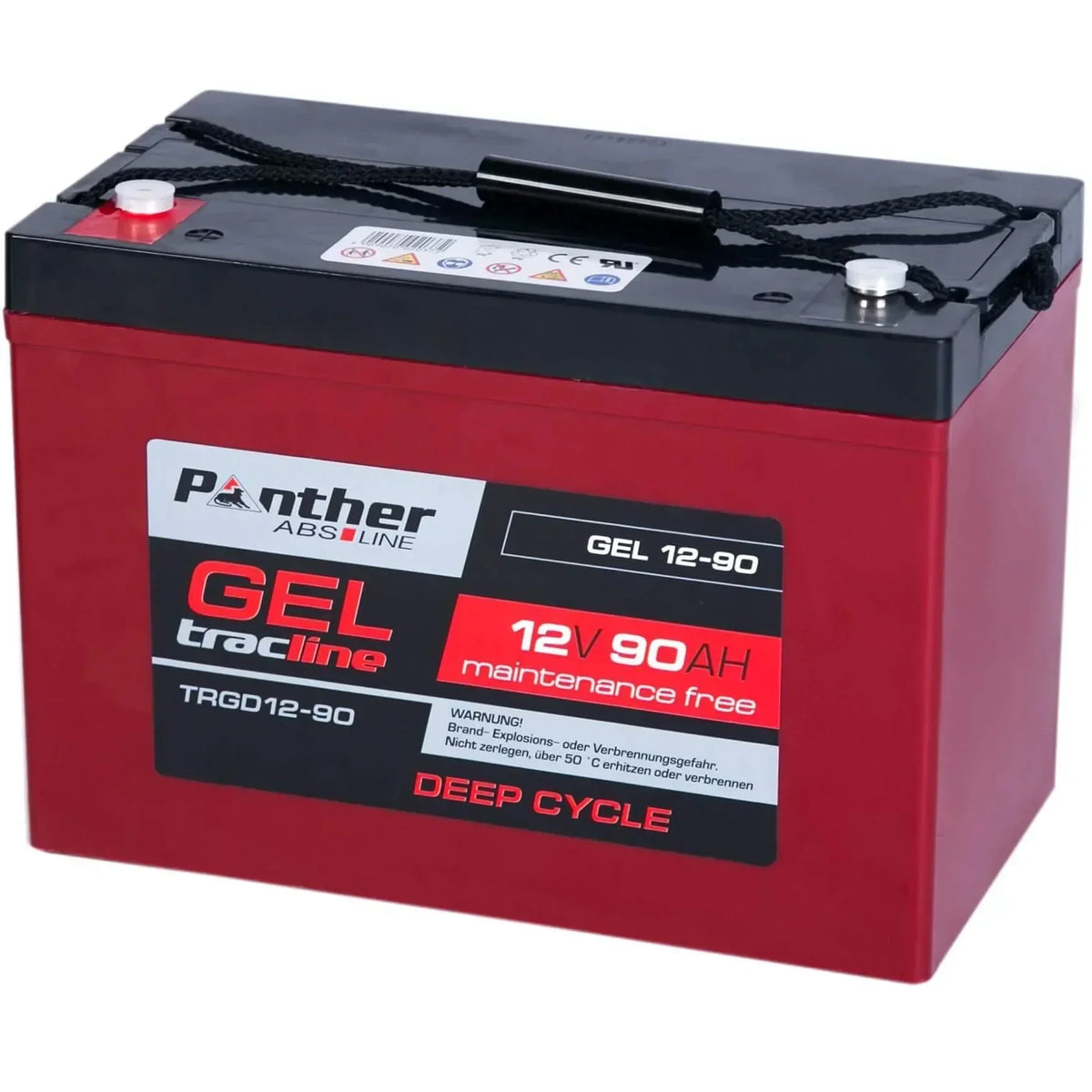 Traktionsbatterie Panther Tracline GEL 12V 90Ah Seite rechts