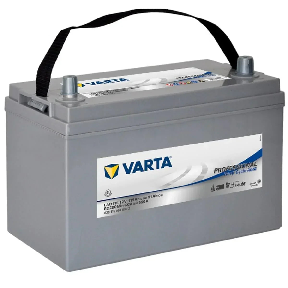 Versorgerbatterie Varta Professional Deep Cycle AGM LAD115 12V 115Ah 830115060B922 Seite links