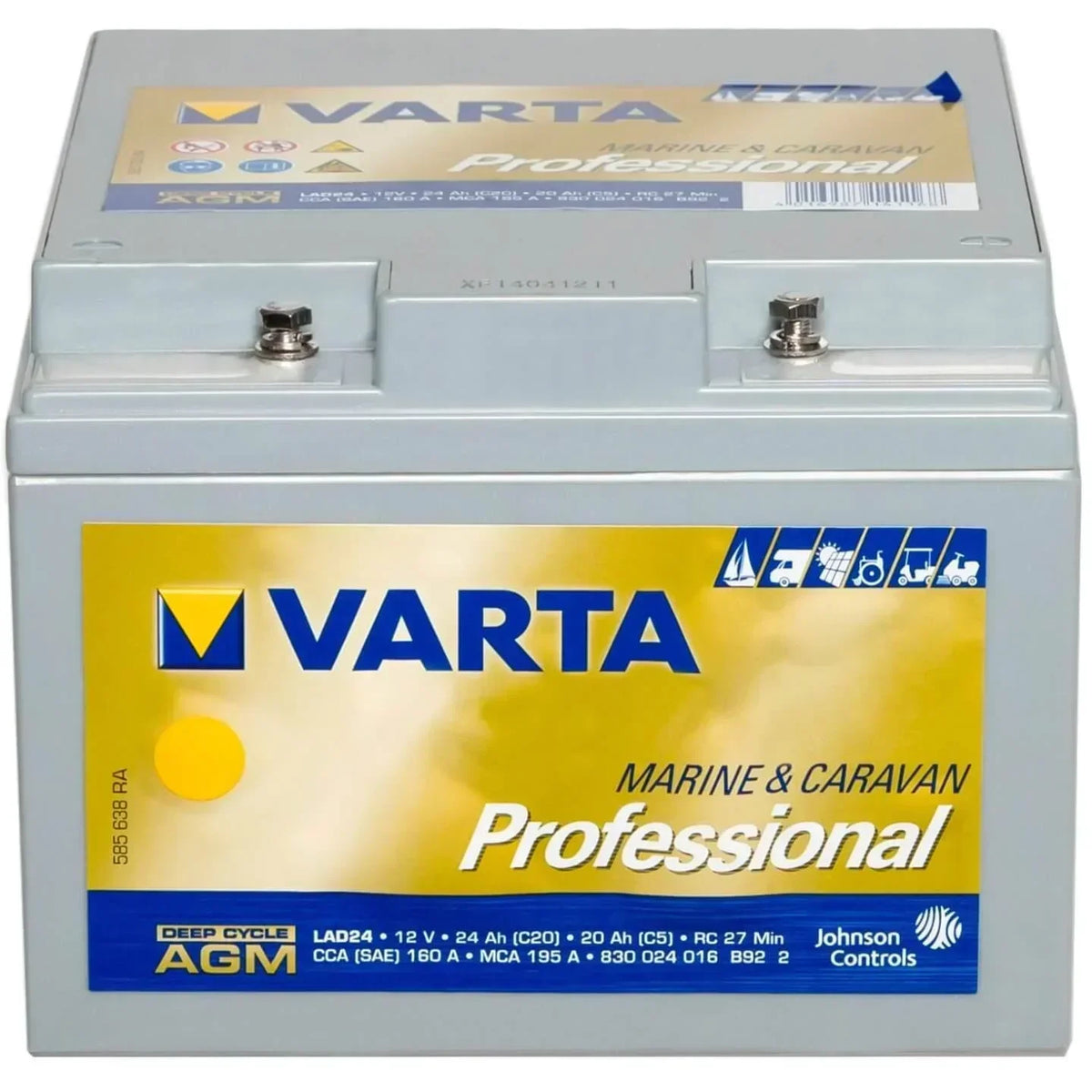 Versorgerbatterie Varta Professional Deep Cycle AGM LAD24 12V 24Ah 830024016B922 Front