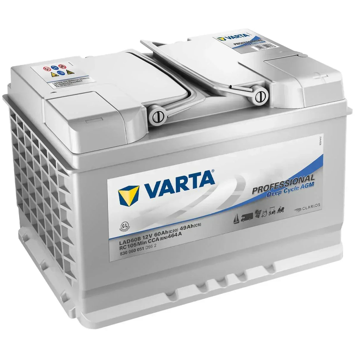 Versorgerbatterie Varta Professional Deep Cycle AGM LAD60B 12V 60Ah 830060051D952 Seite links