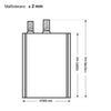 Zink-Kohle Warn- und Baustellenbeleuchtung Batterie Panther 6V 7Ah technische Zeichnung Front