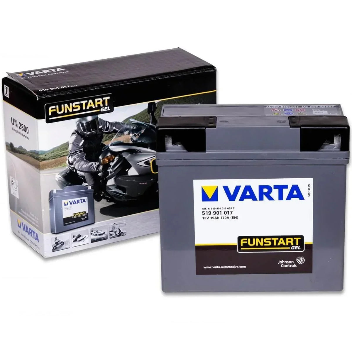 Varta Powersports 519901 GEL 12V 19Ah 170A Motorradbatterie