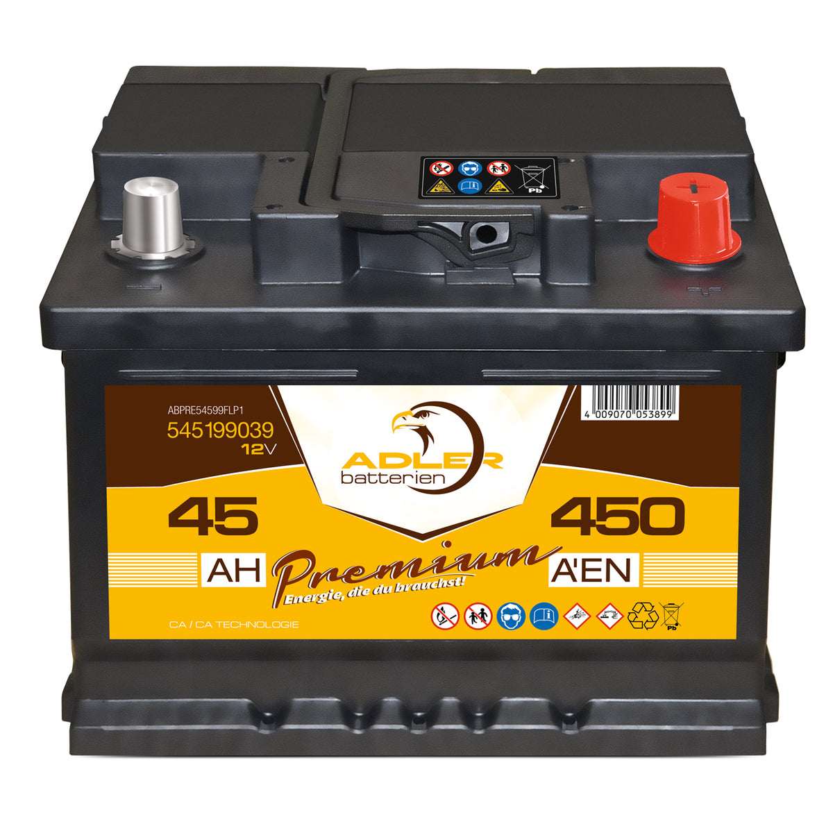 Starterbatterie 45Ah/400A R+ MOTAGO MTGB45AH400AP