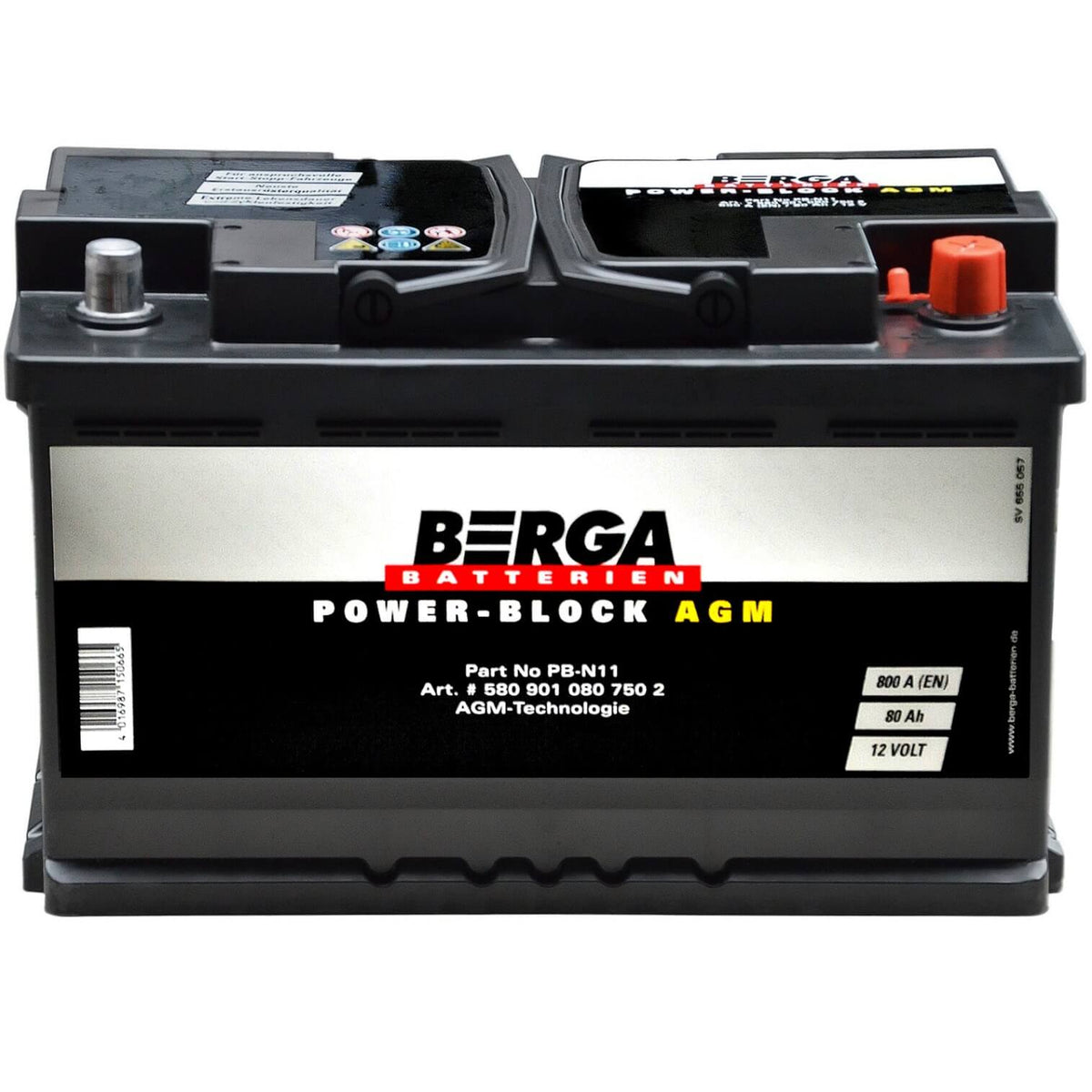 BERGA POWER-BLOCK AGM 12V 80Ah 800A/EN