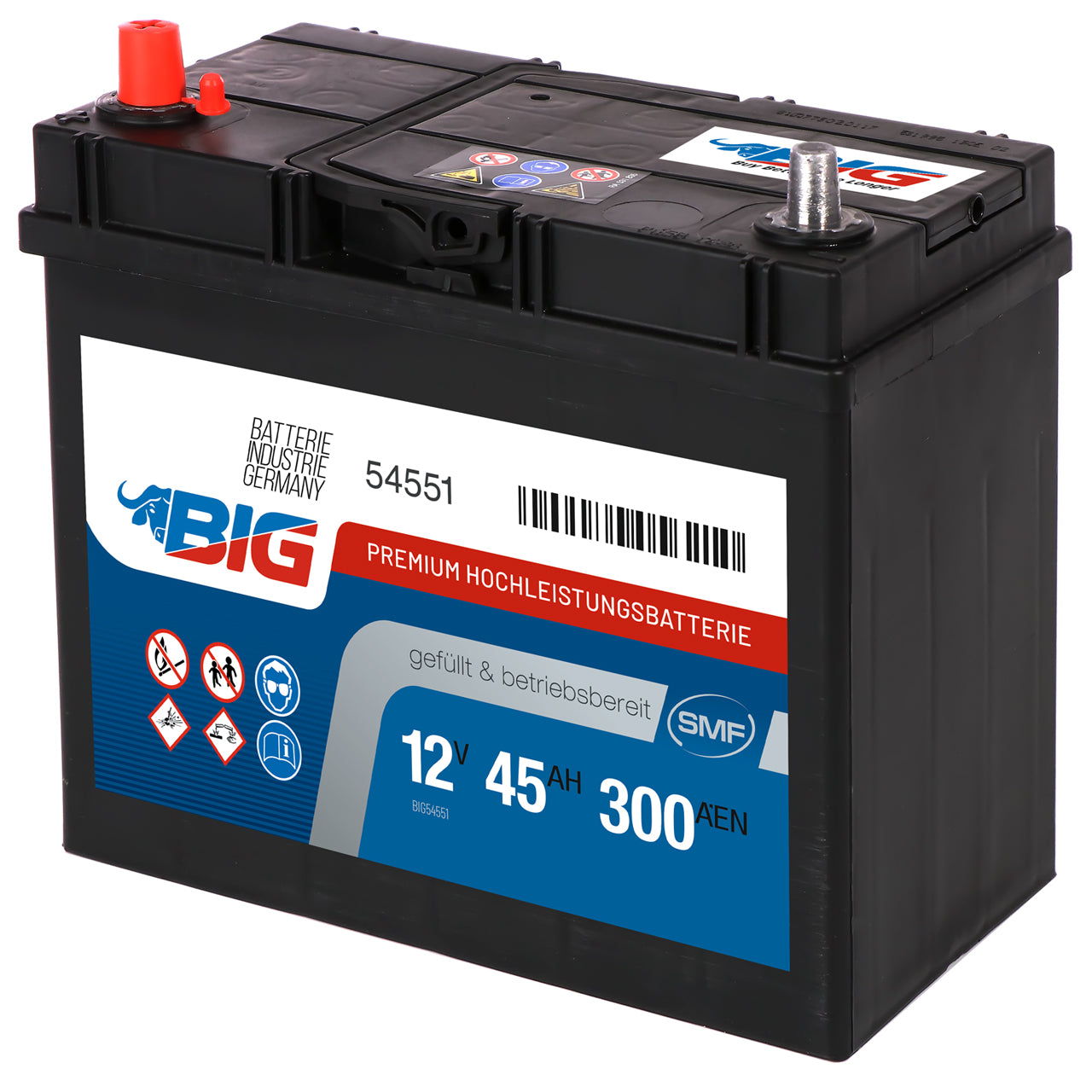intAct Start-Power 54577GUG, Autobatterie 12V 45Ah 300A