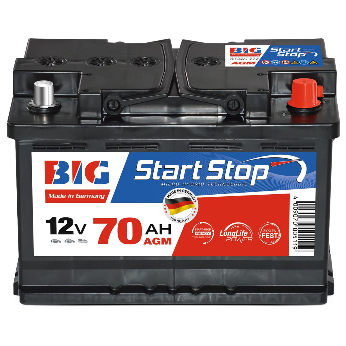 Bosch S5 A08 Autobatterie AGM Start-Stop 12V 70Ah 760A, Starterbatterie, Boot, Batterien für