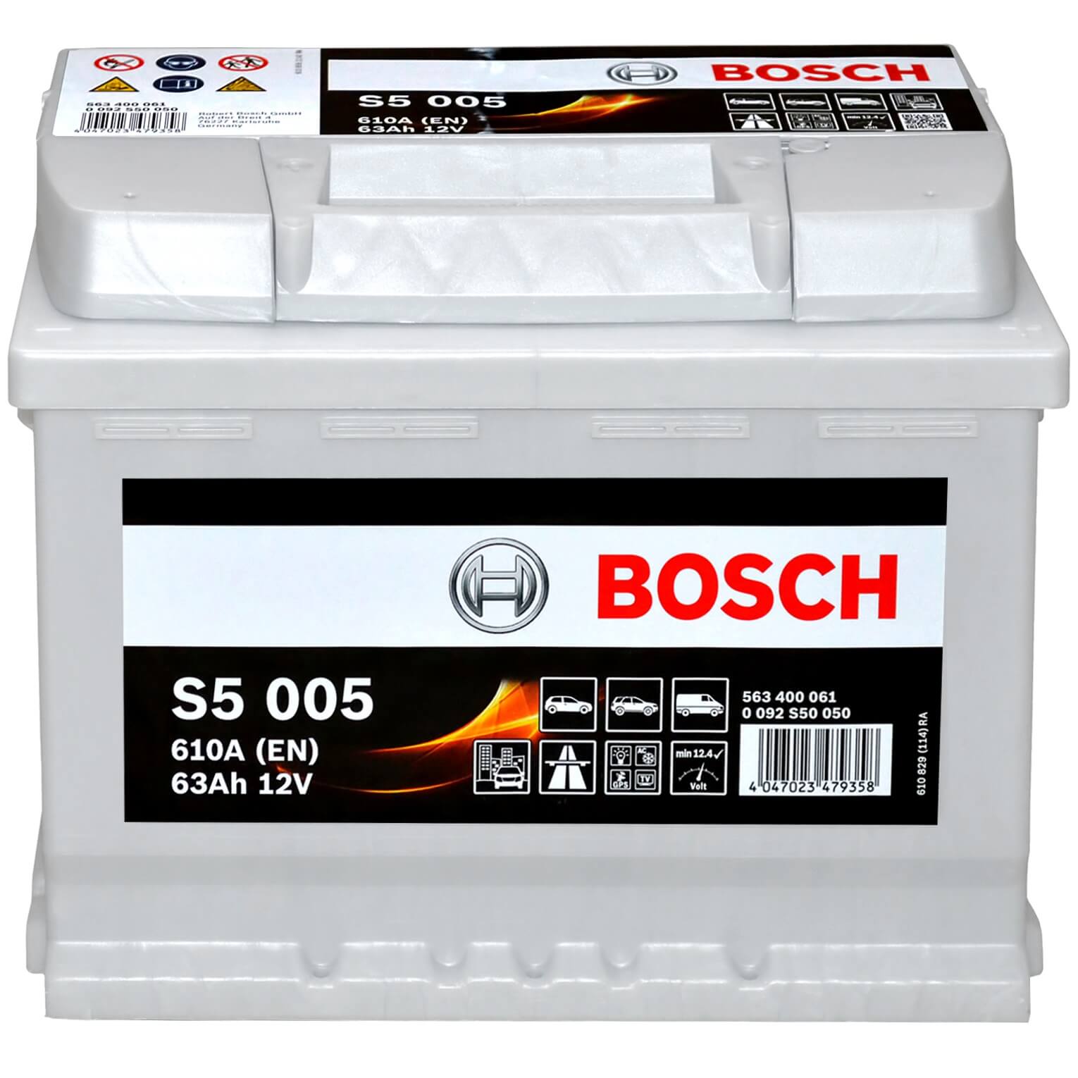 Bosch S5005 12V 63Ah 610A/EN