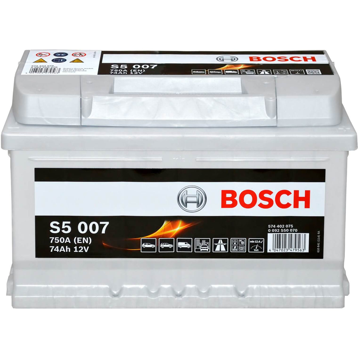 0 092 S50 070 BOSCH S5 007 S5 Batterie 12V 74Ah 750A B13 Bleiakkumulator