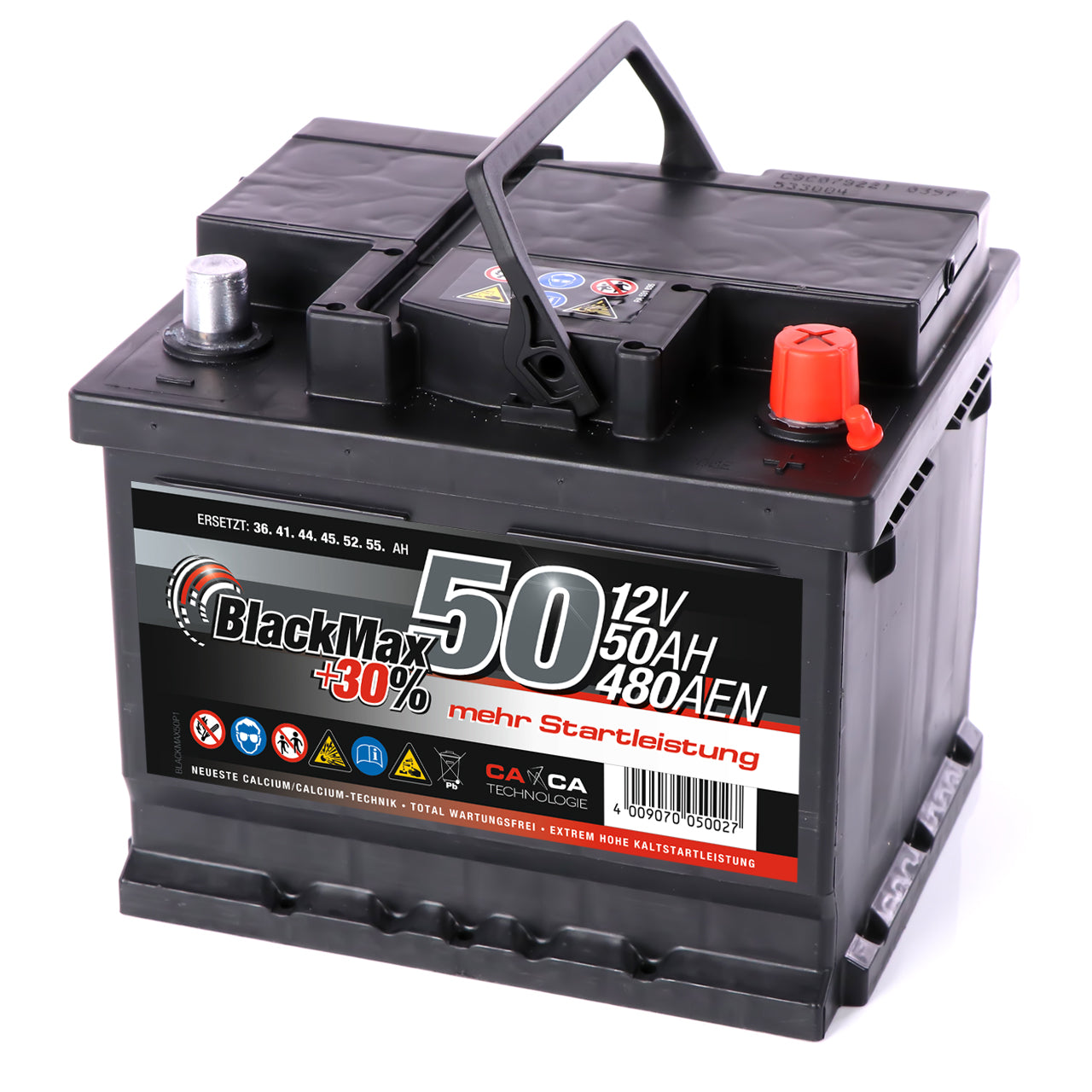 BlackMax +30% Autobatterie 12V 50Ah 480A