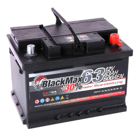 Autobatterie BlackMax 12V 63Ah Seite links
