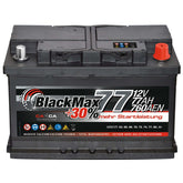 Autobatterie BlackMax 12V 77Ah Front