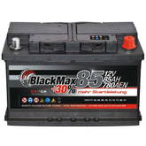 Autobatterie BlackMax 12V 85Ah Front